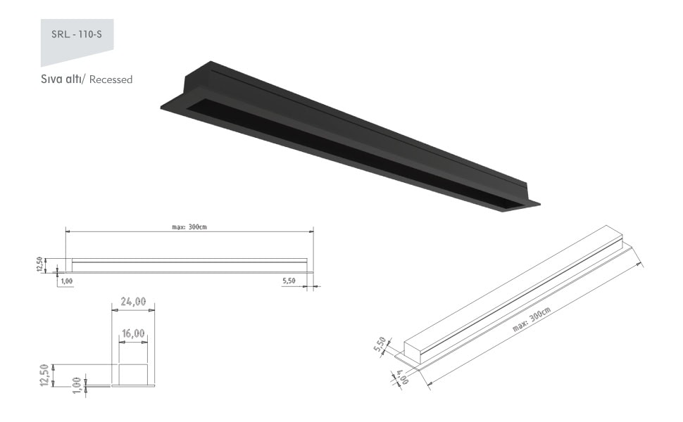 Sorel Led Sıva Altı Mini Ray